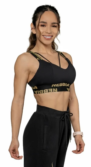 Nebbia Padded Sports Bra INTENSE Iconic Black/Gold XS Fitness Unterwäsche