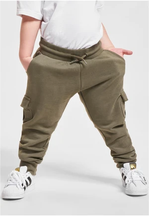 Boys Fitted Cargo Sweatpants - Olive