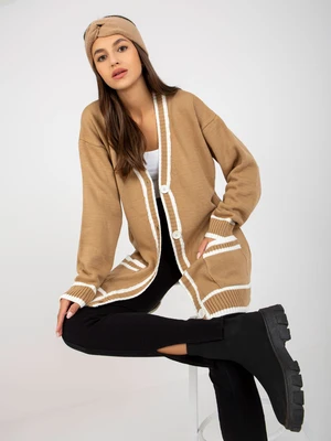 Dark beige cardigan with pockets RUE PARIS