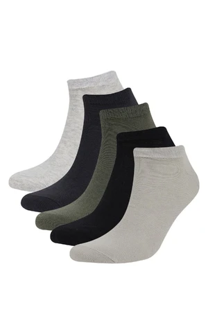 DEFACTO Men's 5-Piece Cotton Booties Socks