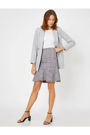 Koton Women's Plaid Asymmetrical Skirt