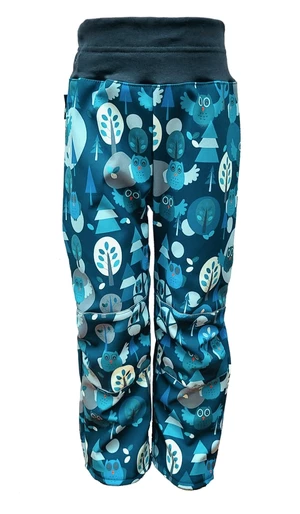 Children's softshell pants - kerosene - blue owls