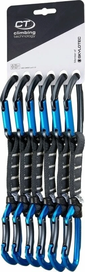 Climbing Technology Lime Set NY Pro Remiză rapidă Anthracite/Electric Blue Solid Straight/Solid Bent Gate 12.0