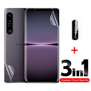 3in1 Front and Back Hydrogel Film For Sony Xperia 1 IV 5G 6.5Inches Camera Lens Protector Full Cover Phone Protective Film Clear