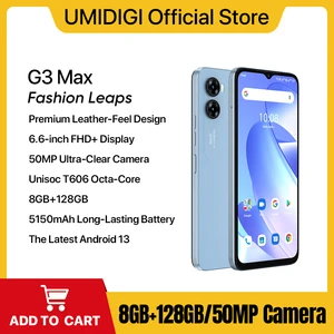 2023 UMIDIGI G3 MAX Smartphone, Android 13 ,Unisoc T606, 8GB+128GB, 50MP Camera, 5150mAh Battery, Dual SIM 4G Phone