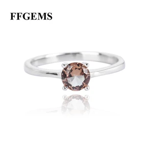 FFGems Simple Zultanite Rings Genuine 925 Sterling Silver Created Diaspore Color Change for Women Wedding Party Fine Jewelry