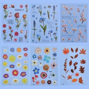 DIY Flowers Stickers For Epoxy Resin Mold Decoration Rose Daisy Cherry Blossoms Flowers Stickers UV Epoxy Resin Jewelry Filling