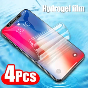 4PCS Transparent Hydrogel Film For IPhone 14 13 15 12 11 Pro Max Clear Screen Protectors For IPhone X XS MAX XR 7 8Plus