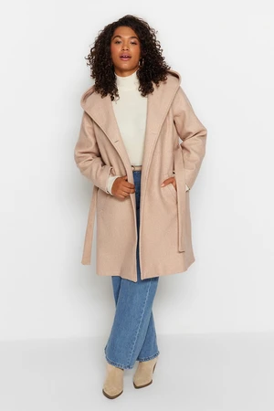 Trendyol Curve Stone Belted Double Breasted Closure Coat