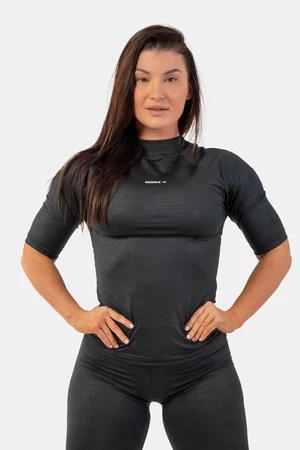 Dámské tričko Nebbia  Python SnakeSkin Mid Sleeve T-shirt 416 black XS