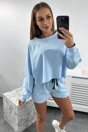 Set blouse + shorts blue