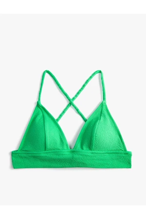 Koton Bikini Top Bralette Cross Ramiączko Pokryte Teksturowane