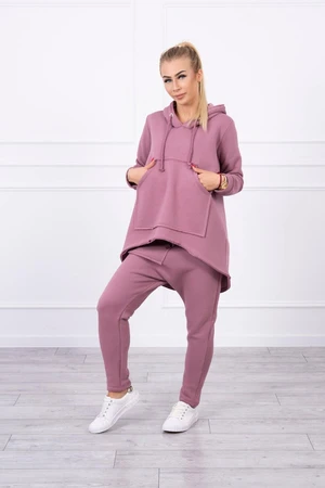 Set with Baggy trousers dark pink