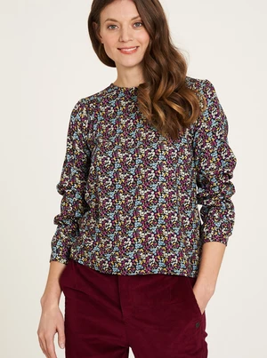 Black and pink floral blouse Tranquillo
