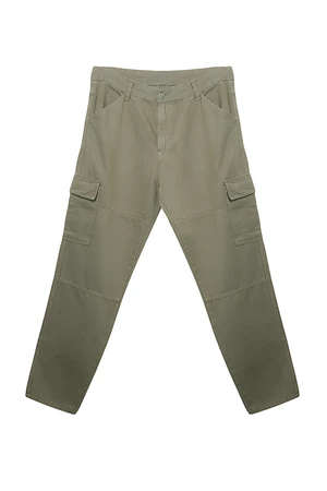 Trendyol Unisex Khaki Pocketed Woven Regular Fit Cargo Pants