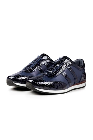 Ducavelli Swanky Genuine Leather Men's Casual Shoes Navy Blue