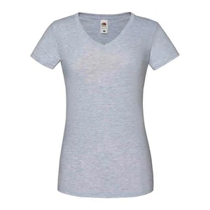 Iconic Vneck Fruit of the Loom Women's Grey T-shirt