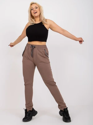 Oversized dark beige sweatpants with pockets by Savage