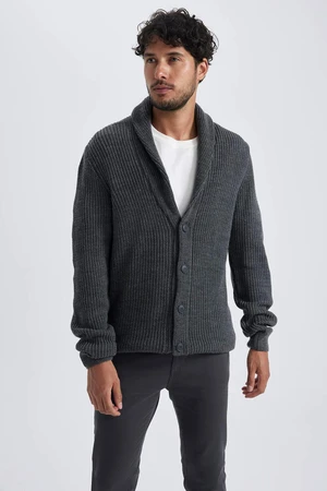 DEFACTO Standard Fit Shawl Collar Knitwear Cardigan