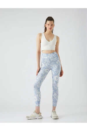 Koton Floral Patterned Sports Leggings, High Waist