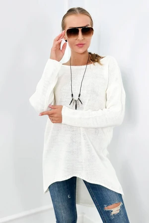 Sweater with necklace Grayish white