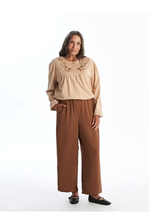 LC Waikiki Lcw Elastic Waist Straight Wide Leg Women's Trousers