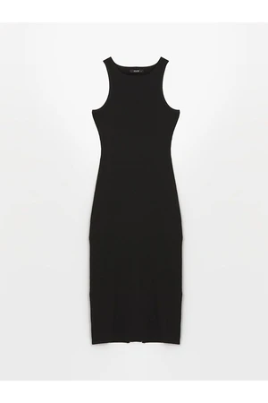 LC Waikiki XSIDE New Black Women's Halter Neck Plain Bodycon Dress