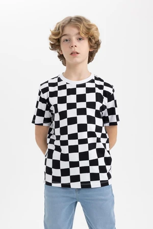 DEFACTO Boy's Crew Neck Printed Short Sleeve T-Shirt