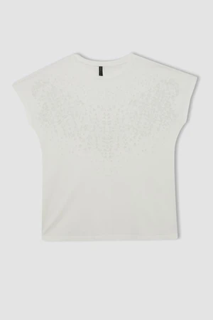 DEFACTO Crew Neck Puff Printed Short Sleeve T-Shirt