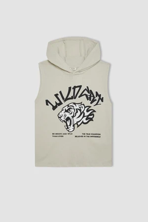 DEFACTO Boy's Printed Hooded Undershirt