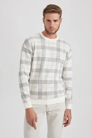 DEFACTO Relax Fit Crew Neck Patterned Knitwear Sweater