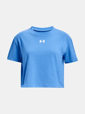 Under Armour Tričko UA CROP SPORTSTYLE LOGO SS-BLU - Holky