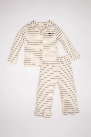 DEFACTO Baby Boy Striped Long Sleeve Pajama Set