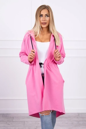 Coat with a longer back part light pink