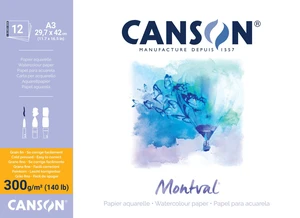 Canson Pad Montval Cold Pressed A3 300 g Natural White Szkicownik