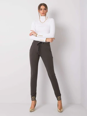 Dark khaki sweatpants with patch