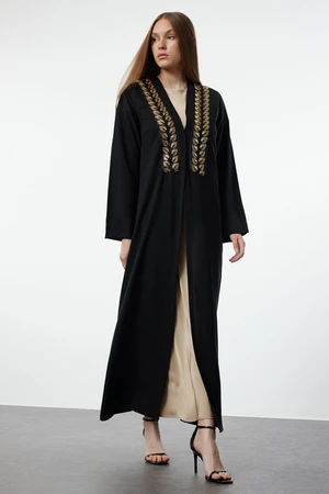 Trendyol Black Stone Embroidered Woven Cap & Abaya & Abaya