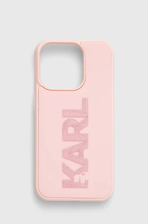 Obal na telefon Karl Lagerfeld iPhone 15 Pro 6.1" růžová barva