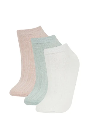 DEFACTO Women's 3-Pack Cotton Ankle Socks