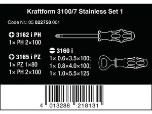 Wera 022750 Šroubováky Kraftform 3100 i/7 Set 1, nerezová ocel (Sada 6 dílů)