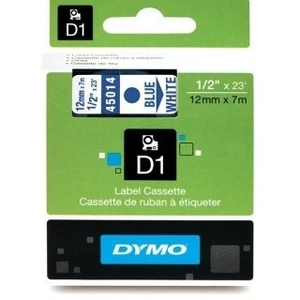 Dymo D1 45014, S0720540, 12mm x 7m modrý tisk / bílý podklad, originální páska