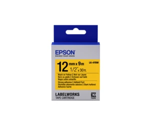 Epson LabelWorks LK-4YBW C53S654014 12mm x 9m, čierna tlač / žltý podklad, silne priľnavá, originálna páska