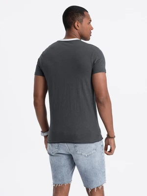 Ombre Men's t-shirt with raw finish - dark grey