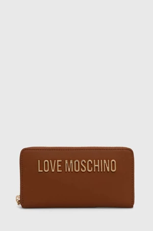 Peňaženka Love Moschino dámska, hnedá farba, JC5611PP1LKD0000