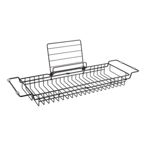 Czarna metalowa regulowana półka na wannę PT LIVING Tub, 61-86 cm