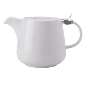 Biały porcelanowy dzbanek do herbaty z sitkiem Maxwell & Williams Basic, 1,2 l