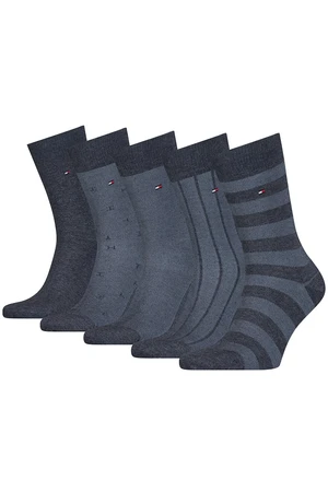 Tommy Hilfiger Ponožky - TH MEN SOCK 5P GIFTBOX BIRDEYE modré