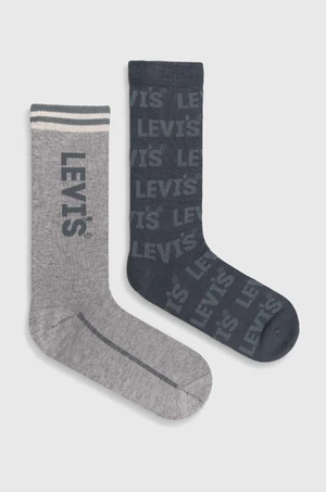 Ponožky Levi's 2-pack šedá barva