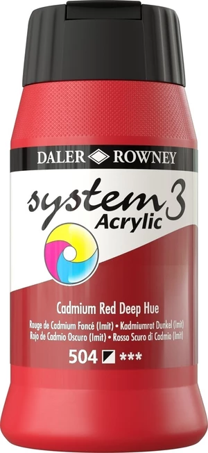 Daler Rowney System3 Vopsea acrilică Cadmium Red Deep Hue 500 ml 1 buc