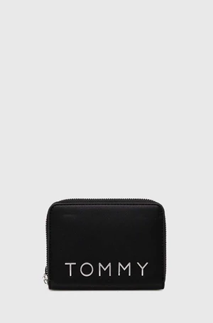 Peňaženka Tommy Jeans dámska, čierna farba, AW0AW16390